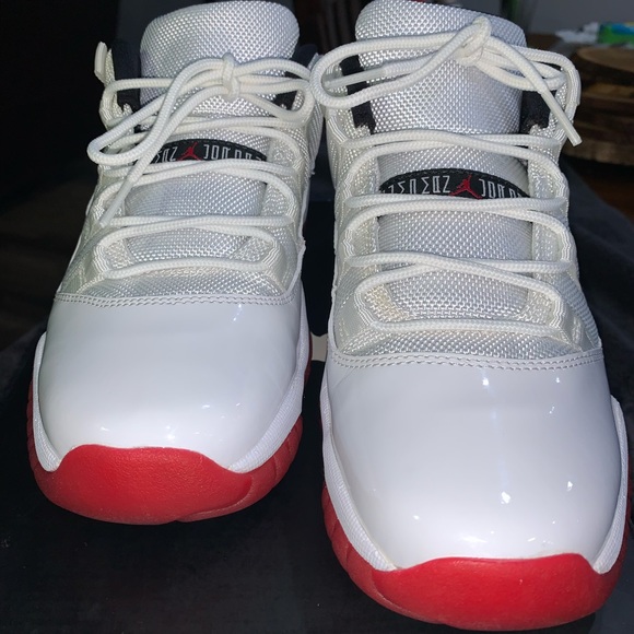 Retro Jordan 11s low White and Red - Picture 3 of 8